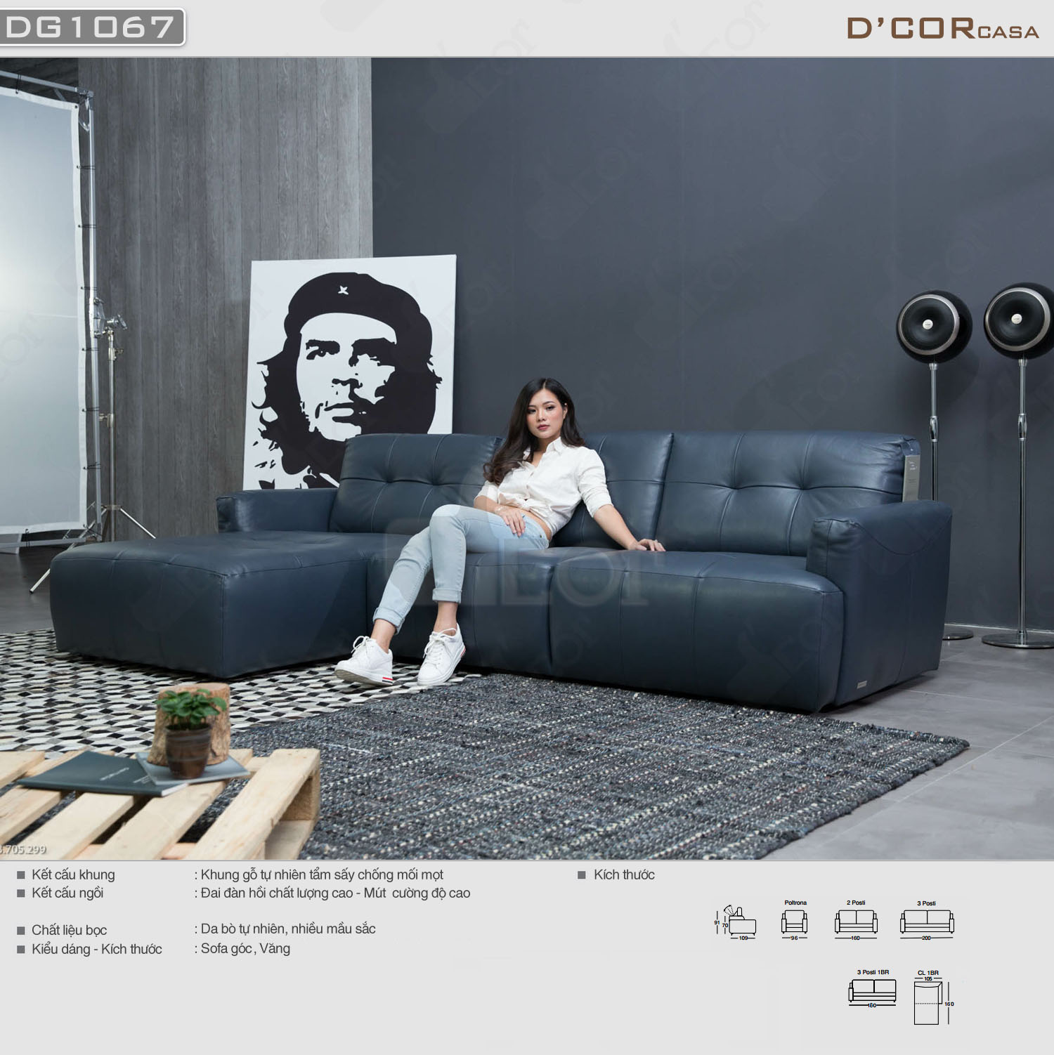 Khỏe khoắn sang trọng trong thiết kế sofa Ý – DG1067 > 